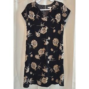 Pure Jill Dress Floral Velvet Burnout Whimsigoth Oversized Medium Romantic 19665